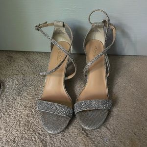 Silver sparkly heels